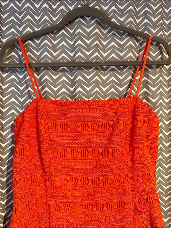 NWOT Bardot | Mariella Orange Lace Mini Dress, size 8 - Image 3