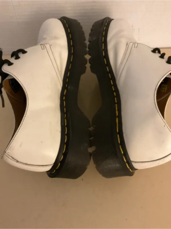 Dr. Martens women White Leather smooth Platform Oxfords shoes US 8 - Image 12