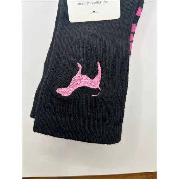 PINK Victoria’s Secret 2-Pack Crew Socks White Black One Size NWT - Image 7