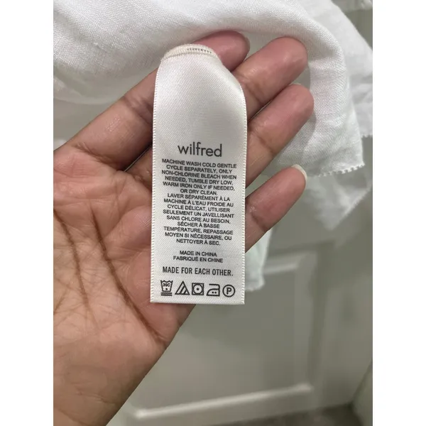 Aritzia Wilfred Tempest White Organic Linen Mini Dress Sz S - Image 7