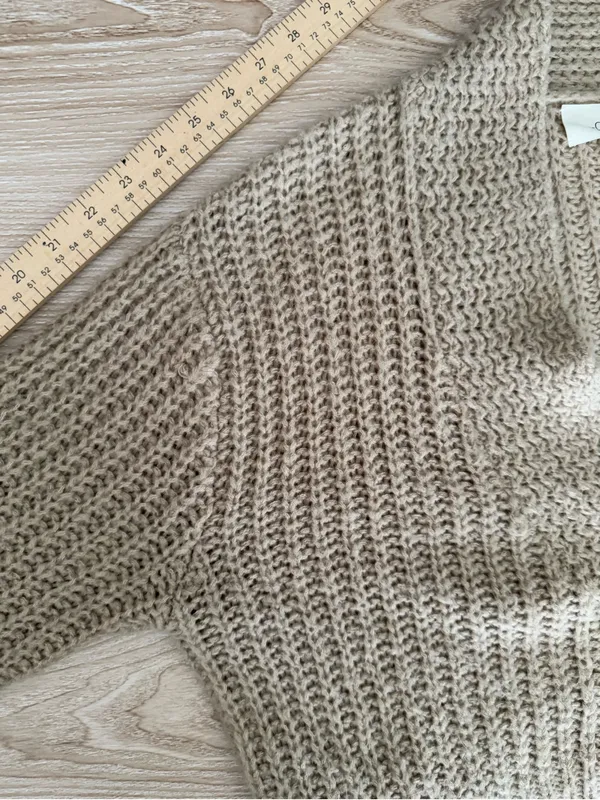 The Great. 0 XS‎ Montana Crop Cardigan Beige Tan Relaxed Boxy Boho - Image 11