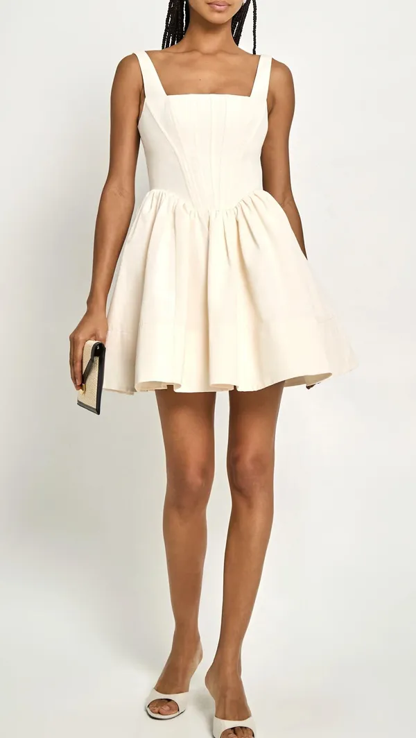 dress mini corset inspired ruffled balloon bodycon summer cocktail wedding - Image 3