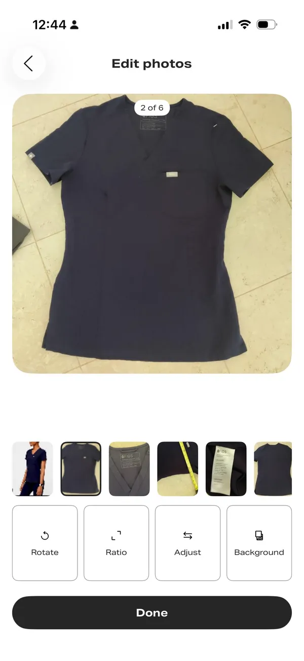FIGS Navy Scrub Top One-Pocket - Image 4