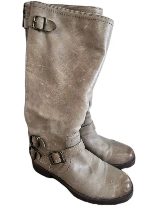 Arturo Chiang Riding Boots Womens Ella Leather Sahara Sand Size 8.5 Tan Brown - Image 12
