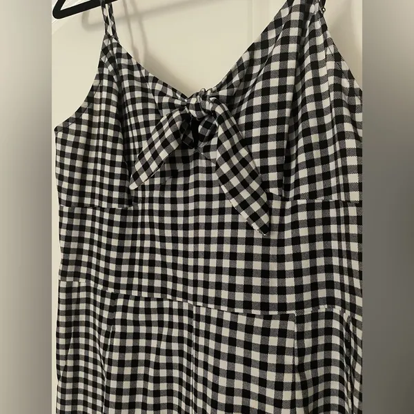 Xhilaration Black and White Checkered Midi Jumpsuit - Image 2