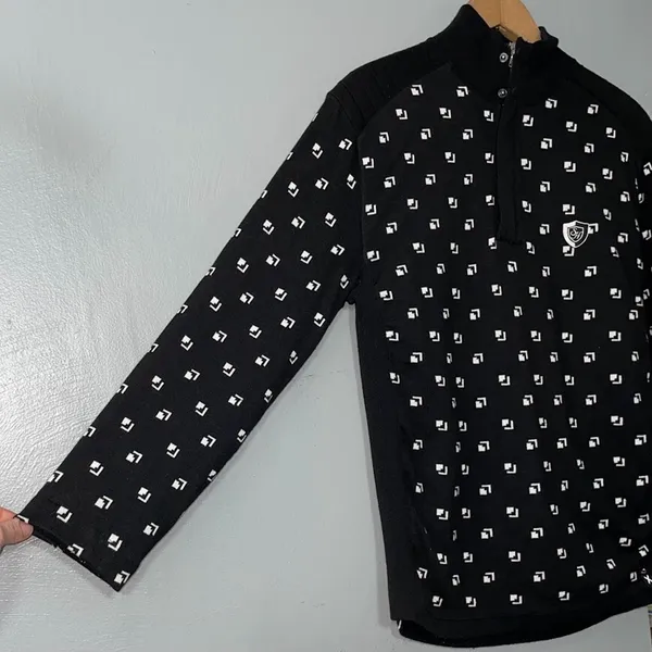 RLX Ralph Lauren Sweater Size Small Black White 1/4 Zip Academia Preppy Golf - Image 2