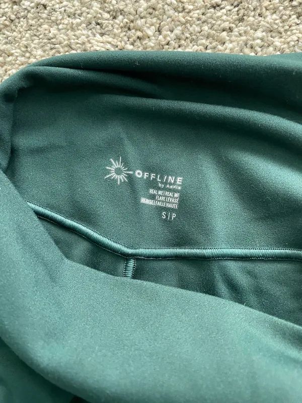 Dark Green Aerie Flare Leggings - Image 3