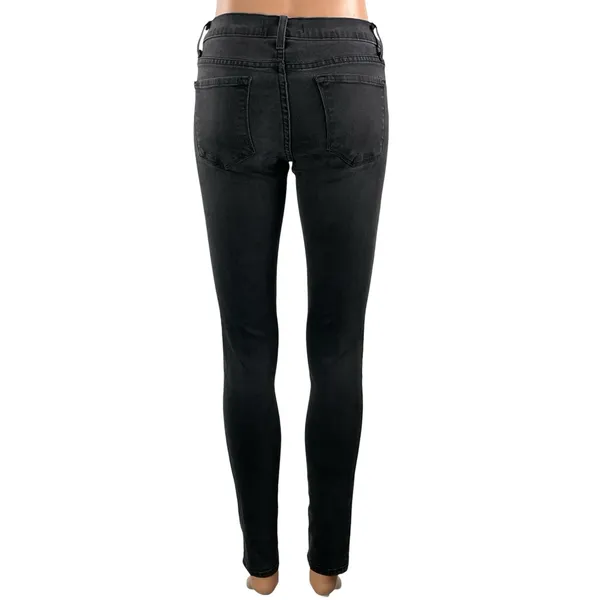 Flying Monkey Women's Black Low Rise Distressed Skinny Denim Jeans Size 26 - Image 3