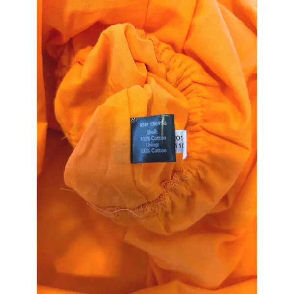 Boston Proper NWT Eyelet‎ Mini Dress Large Orange New Puff Sleeve Tiered - Image 5