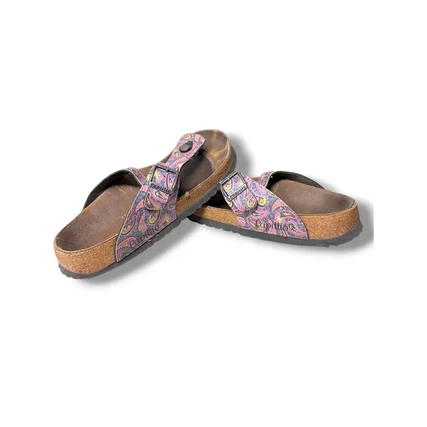Papillio Birkenstock Pink Purple Paisley Thong Sandals Cork EU 41 US 10 - Image 5