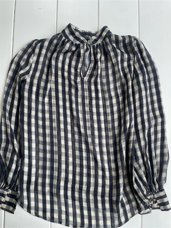 H&M Sheer High Neck Blouse, Size S - Image 5