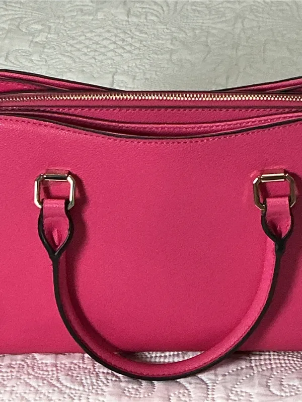 Nine West Strawberry Pink Shoulder Bag Purse Women’s Handbag Large - Image 11