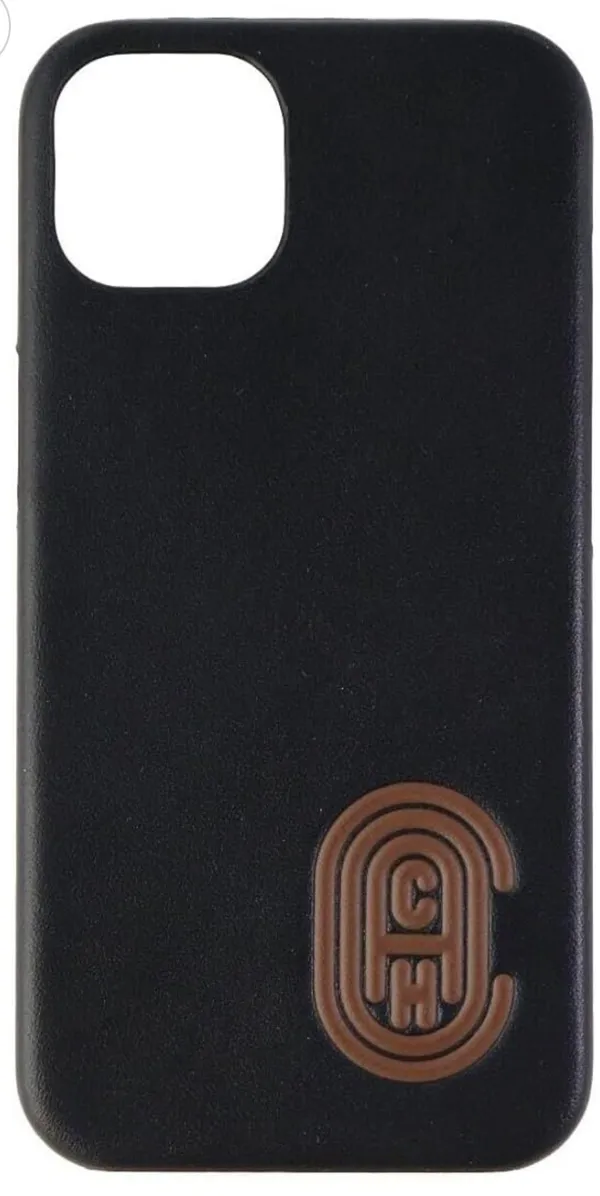 Coach Leather Slim Wrap Case for Apple iPhone 13 Smartphone - Black - Image 2