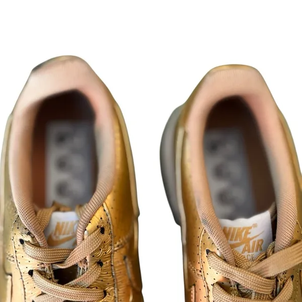 Nike Air Force 1 Low GS Metallic Gold Leather Sneakers 7Y Women's 8.5 Shoes GUC - Image 6