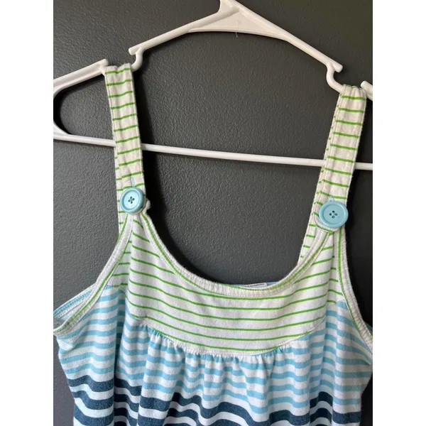 Roxy Striped Button Strap Tank Top Size Large - Image 2