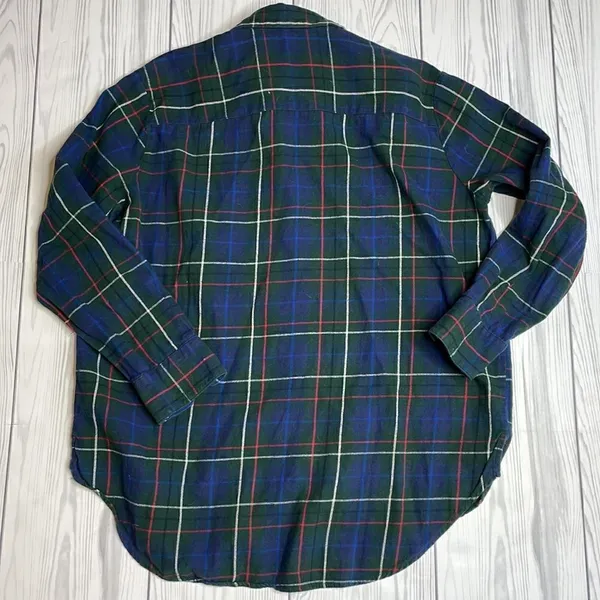 Madewell Flannel Oversized Ex-Boyfriend Shirt in Dark Plaid small - Image 8