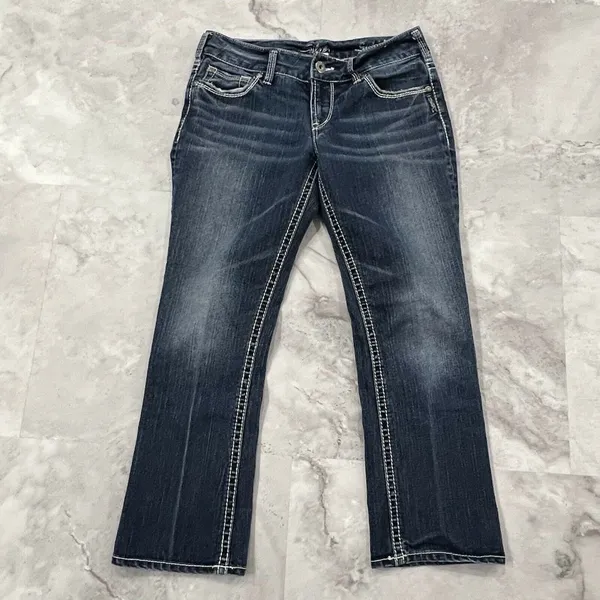 SILVER JEANS Women's Suki‎ Capri Denim Blue Jeans Size 27 - Image 2