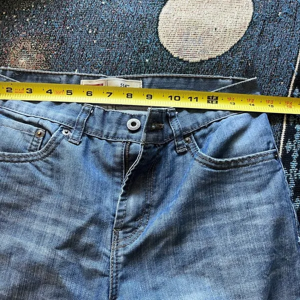 Levi's 514 Blue Straight Leg Jeans Classic SZ 29/29 Bootcut Distressed High Rise - Image 13