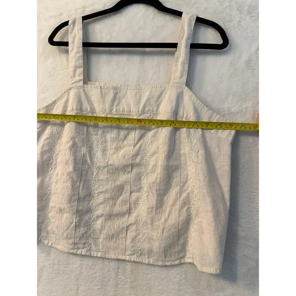 ana a new‎ approach Birch White Embroidered Cotton Cami Tank Top XL 356627 - Image 3