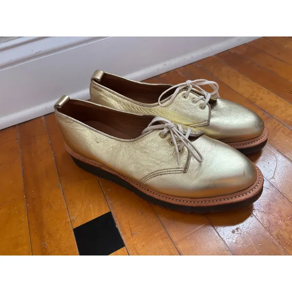 Dr. Martens Gold Leaf 3-Eyelet Oxford Shoes Made in England US 9L UK 7 - Image 2