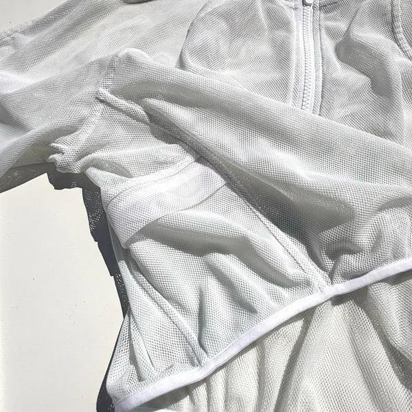 Lululemon Reversible Mesh 1/2 Zip Jacket Red White, Gray Colorway 6 - Image 4