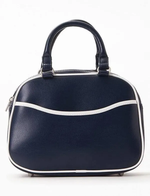 Brandy Melville Pacsun John Galt Navy Top Handle Purse Bag - Image 3