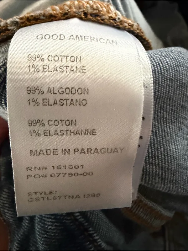 Good American Good Legs Jeans Womens 8/29 Cropped Flare Raw Hem Medium Wash - Image 4