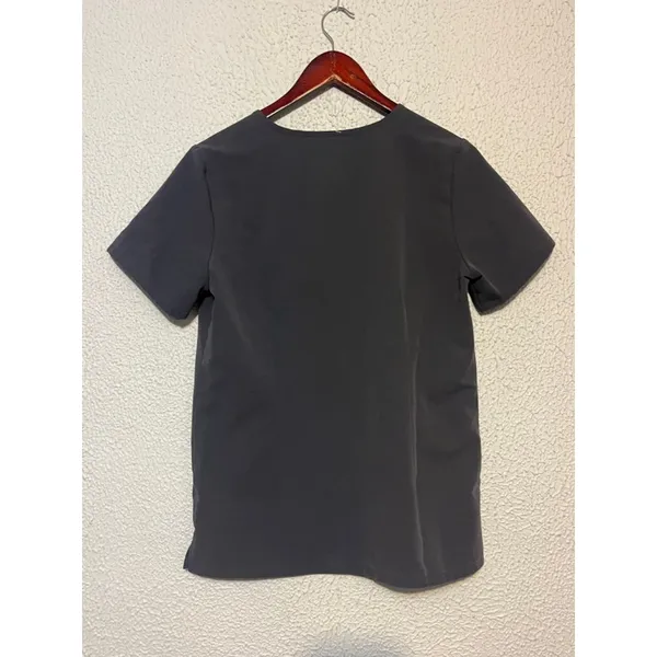 Figs Womens Technical Collection Grey Short Sleeve One Pocket V Neck Scrub Top - Image 3