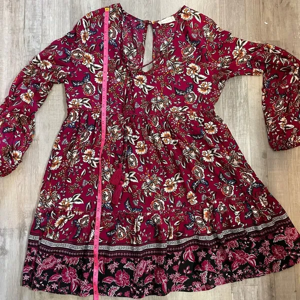 Altar’d State Red Floral Dress size medium - Image 7