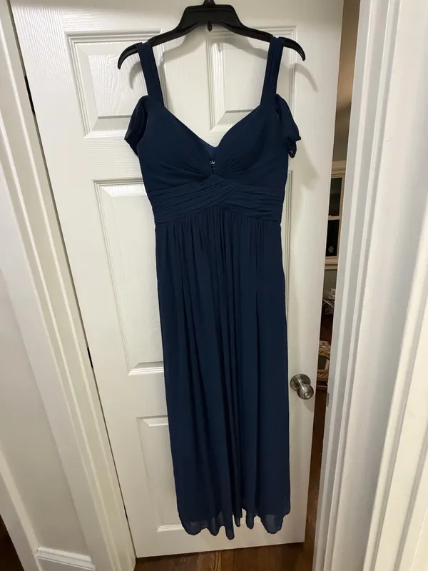 Navy Blue Lulus Dress Maxi Off-the-Shoulder - Image 3