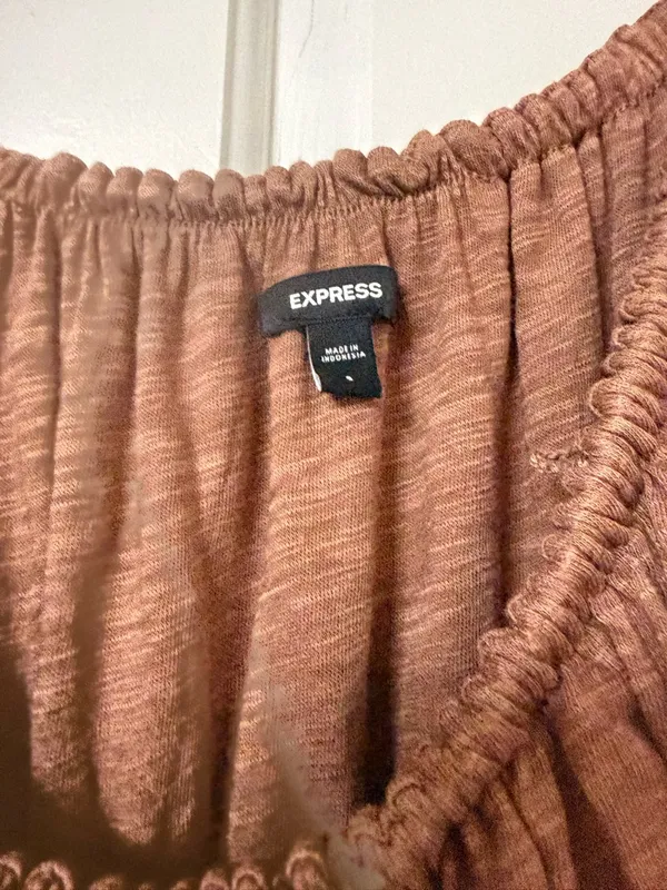 Express Chocolate-Brown Sleeveless Ruffle Maxi Dress - Image 7