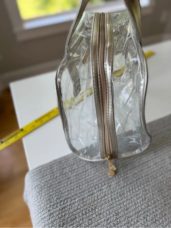 Vince Camuto Clear Bag with Metallic Gold Trim Concerts Festivals - Image 6