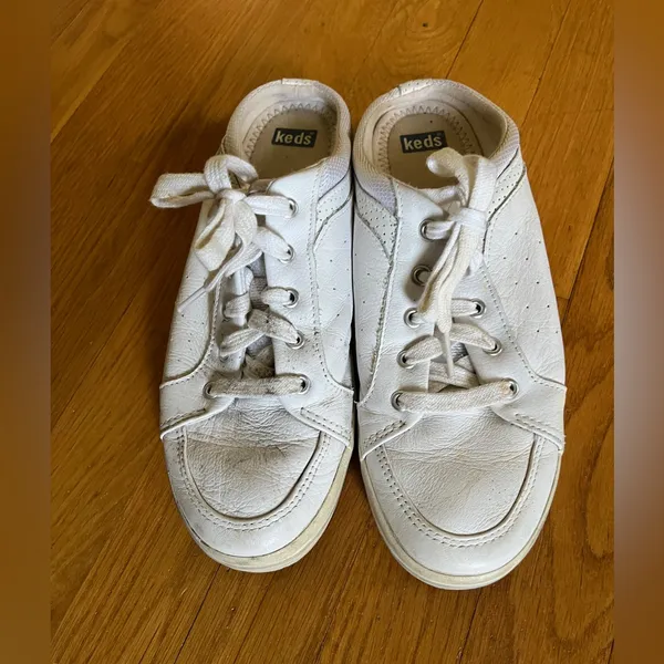 Keds Backless Slide Sneaker Women's White Leather Lace Up Casual Shoes Size 9 - Image 2