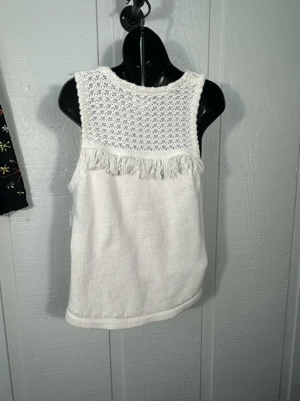 Anthropologie White Sleeveless Top Size Medium EUC - Image 4