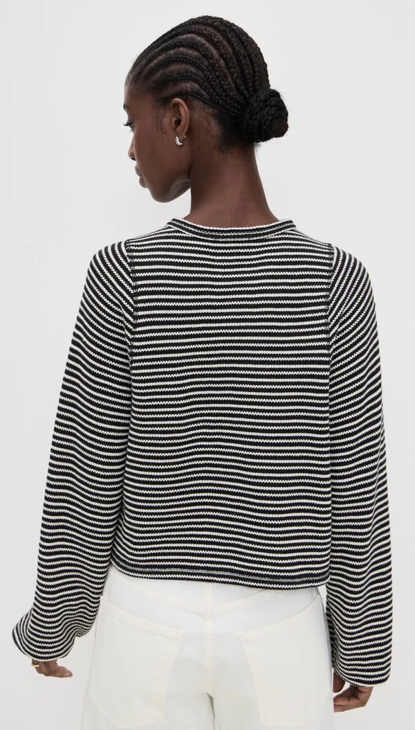 Madewell Striped Curved Long-Sleeve Balloon-Sleeve Tee - Image 3