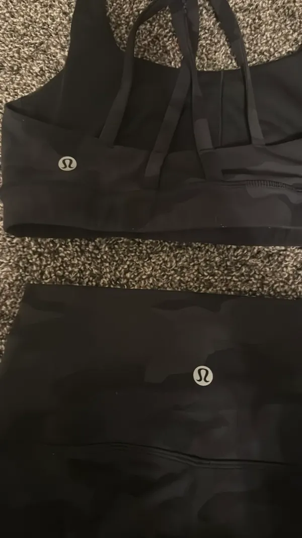 Black Camo Lulu Bra & Biker Short Set - Image 3