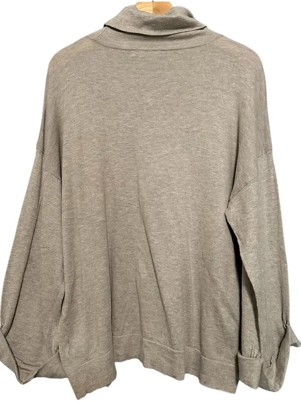 Ralph Lauren Size M Heather Gray Brushed Cotton Modal Turtleneck Long Sleeve Top - Image 2