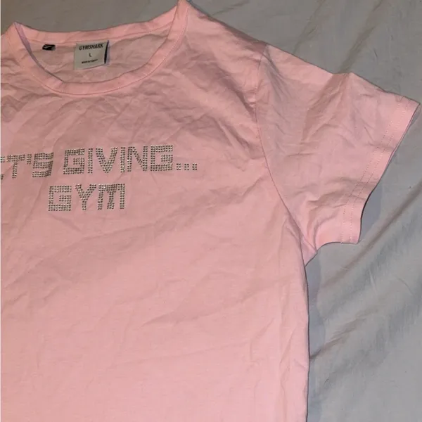 New Gymshark ITS GIVING GYM BABY T-SHIRT Pink Women’s Size Large - Image 10