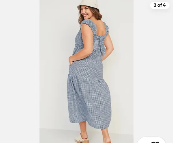 Old Navy Ginghan Midi Dress - Image 4