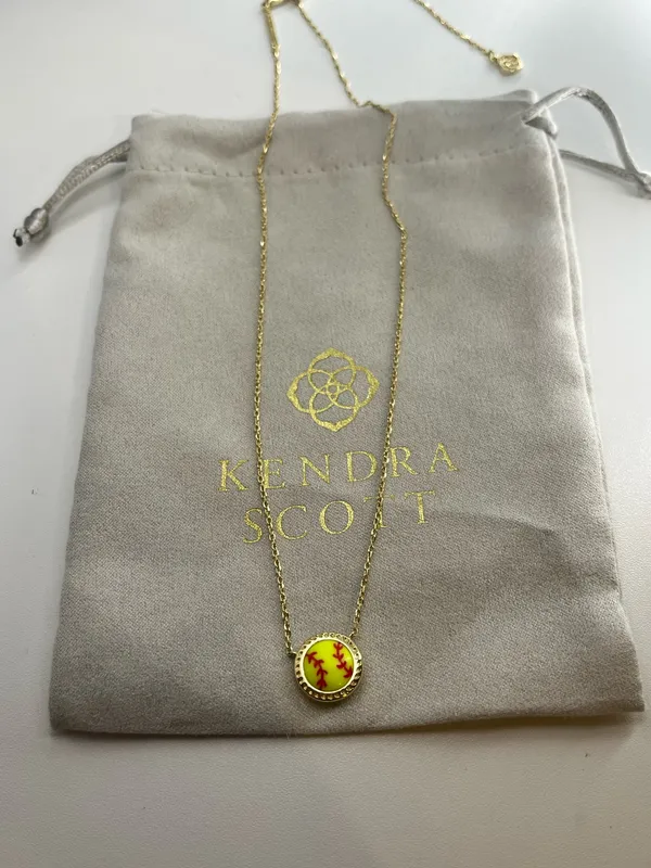 Kendra Scott Gold Softball Necklace - Image 2