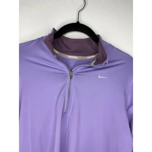 Nike Dri-FIT 1/4 Zip Running Top Women's Size Medium Purple Pullover Athleisure - Image 2