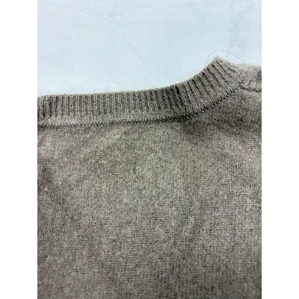 Vince womens taupe brown short sleeve ribbed cashmere sweater. Size S. preppy - Image 4
