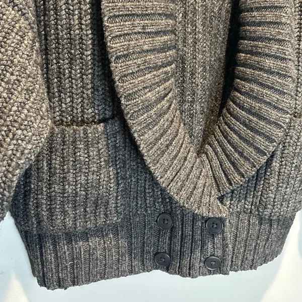 By Anthropologie Gray Chunky Knit Crapped Cardigan Sweater - size XS - Image 5