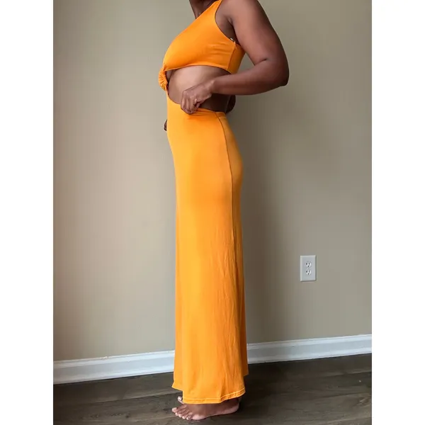 Meshki Orange Cutout Solana Maxi Dress Size Small - Image 3