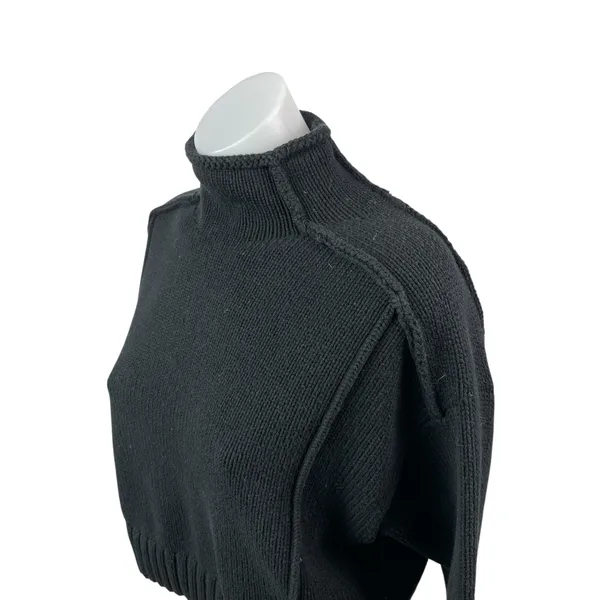 Zara Women's Black Turtleneck Long Sleeve Rib Knit Cropped Sweater Top Size S - Image 2