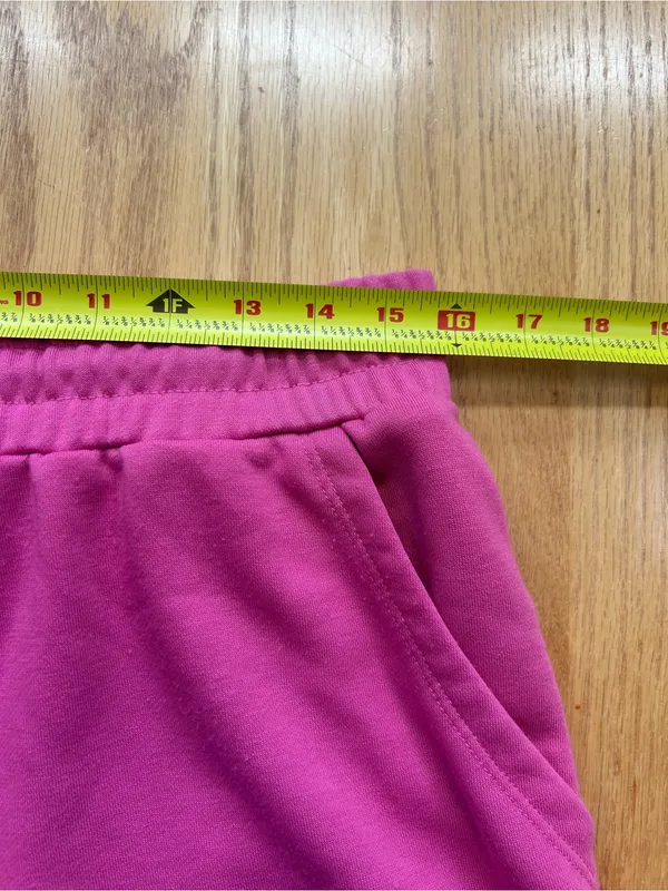 For‎ Love & Lemons Pink Leisure Sweat Shorts French Terry Drawstring Lounge XL - Image 8