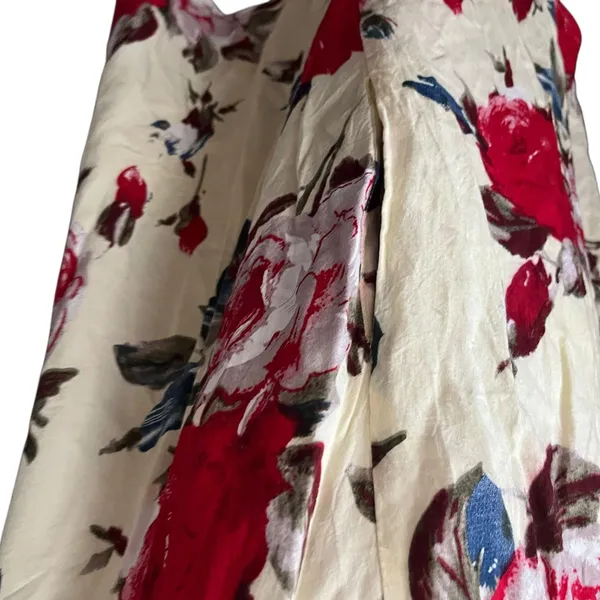 Umgee USA Cream‎ Floral Print Sleeveless Dress Boho Lace Up Neck Size Medium - Image 3