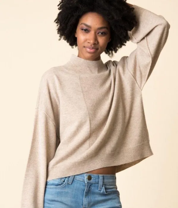 ATM Anthony Thomas Melillo Mock Neck Wool Cashmere Sweater Sz Small - Image 3