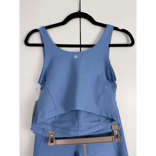 Harmony & Balance Blue Activewear Set Crop Top High Waist Leggings NWT‎ Small - Image 4