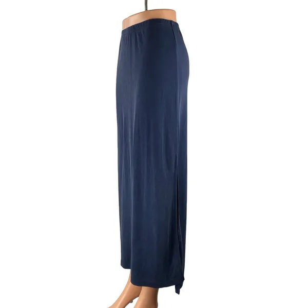 NEW Brandy Melville Women's Navy Blue High Waist Straight Midi Slip Skirt 24 - Image 2